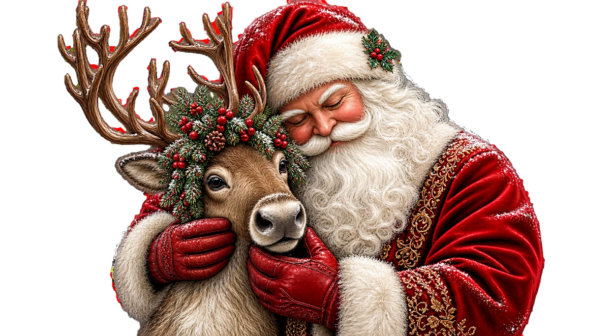 Santa with reindeer