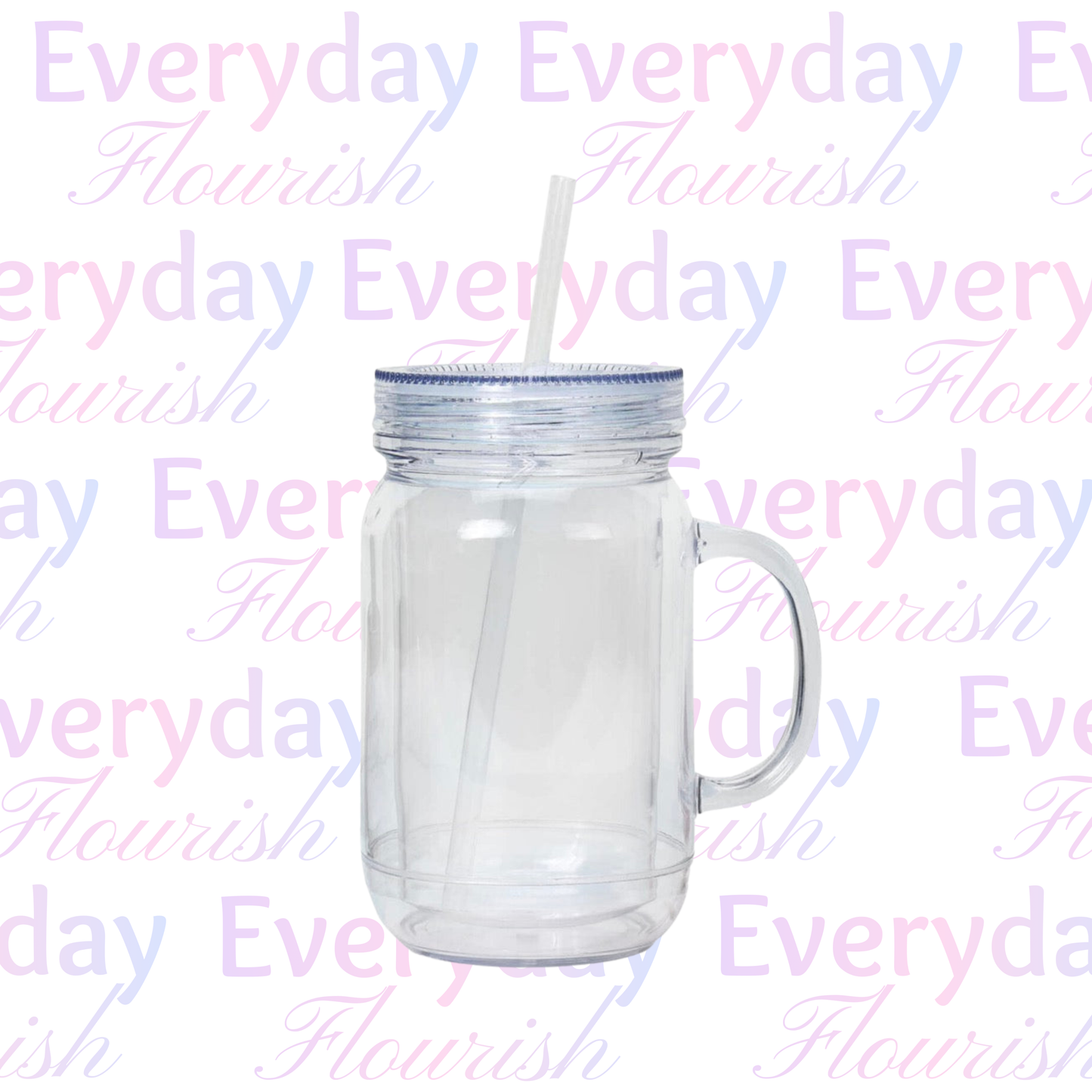 20oz Customizable Mason Style Snow Globe Cup with Handle