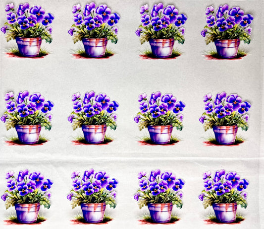 Purple Flower Pots- 20oz