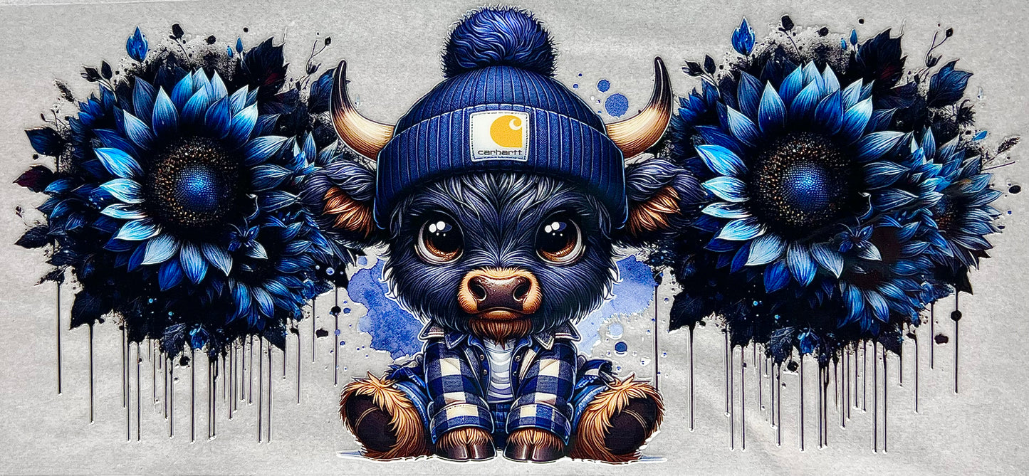 Cowhartt- Blue flowers