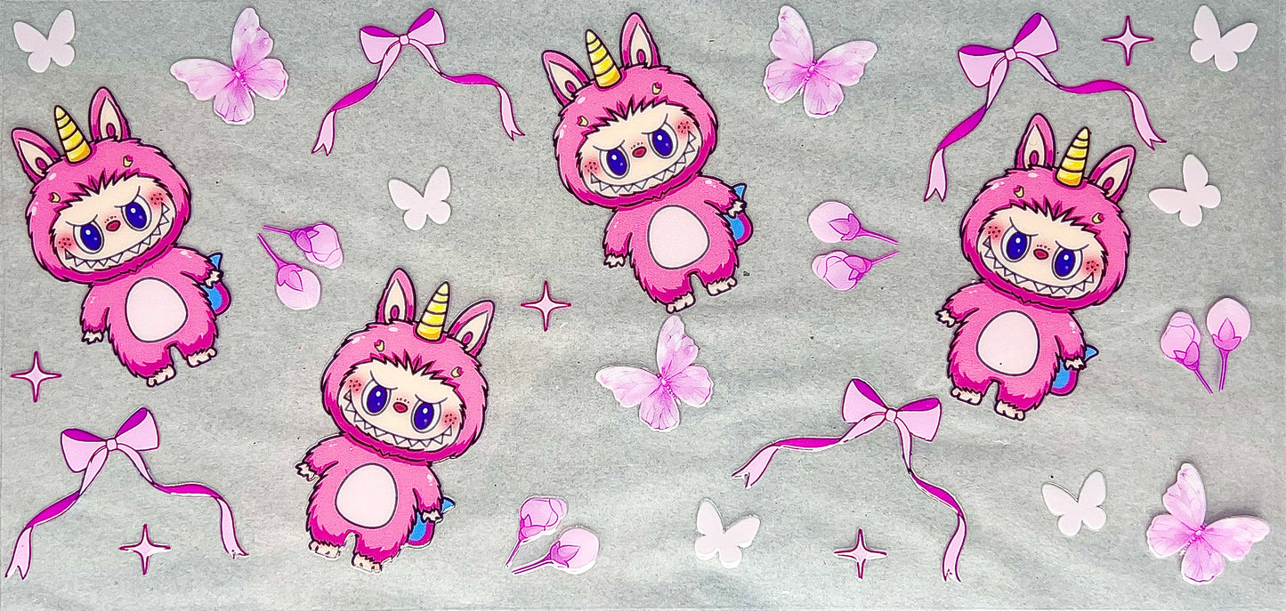 #0088 Ląbubu with Butterflies and Bows- pink