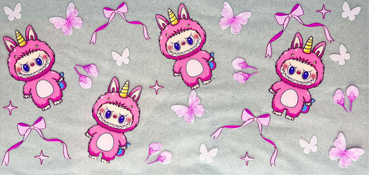 #0088 Ląbubu with Butterflies and Bows- pink