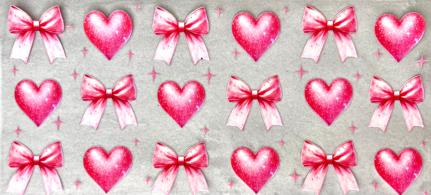 #0387 Hearts and bows- pink