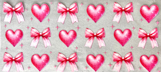 #0387 Hearts and bows- pink