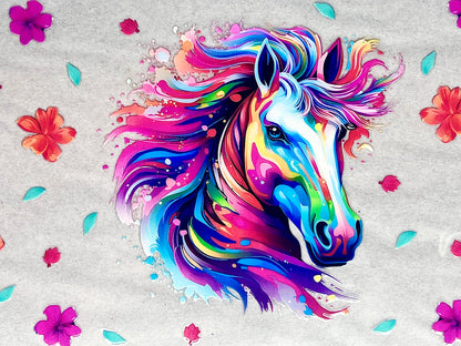 #0100 Vibrant rainbow horse