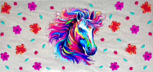 #0100 Vibrant rainbow horse