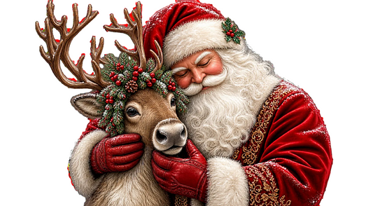 Santa with reindeer