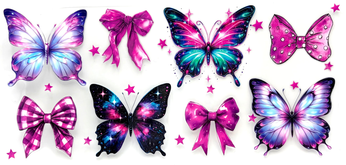 #0875 Butterfly with pink bows