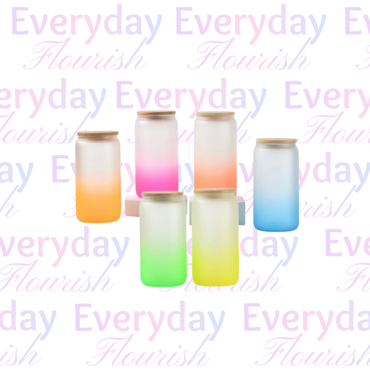 16oz Glass Frosted Gradient Cup (non-snow globe)