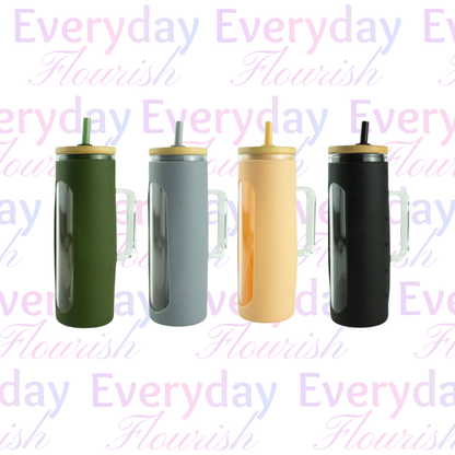 20oz Glass Skinny Tumbler with handle (non-snow globe)