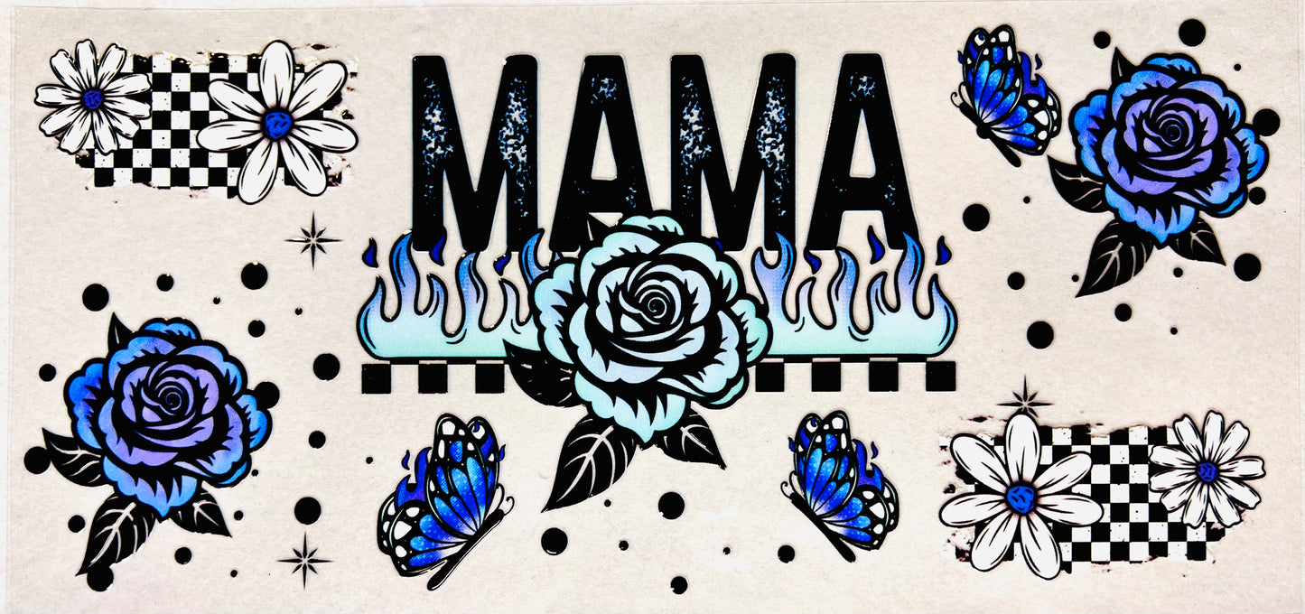 #0174 Mama flames- blue