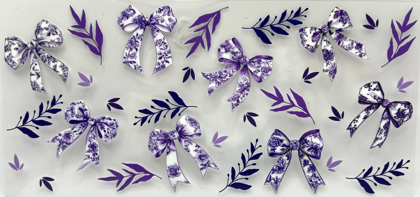 #0207 Floral bows- purple