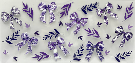 #0207 Floral bows- purple