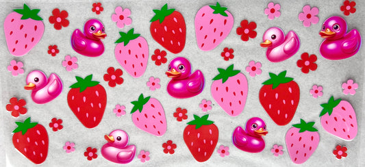 #0082 Pink Ducky and Strawberries