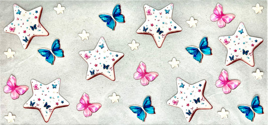 #0749 Star Cookies with butterflies