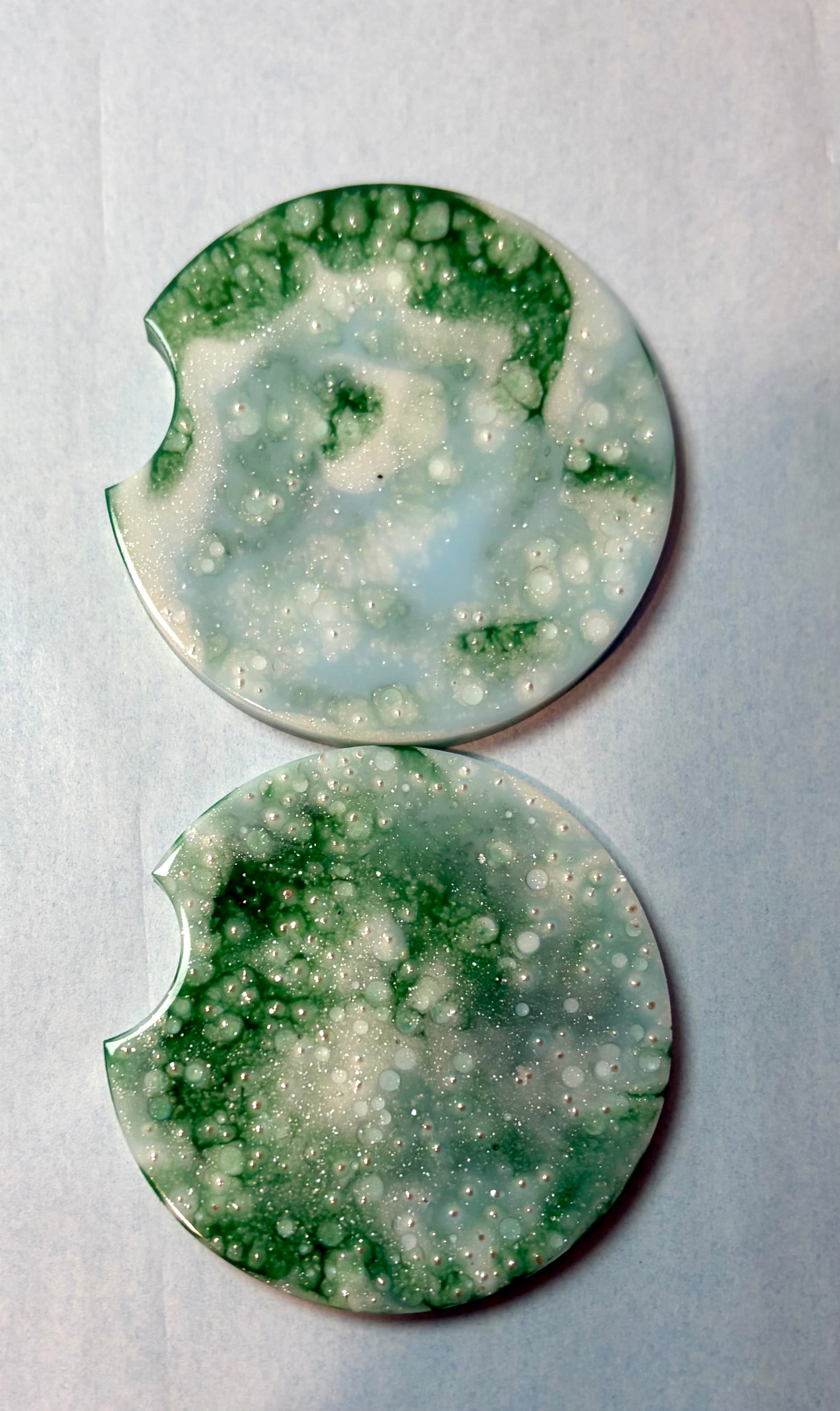 Car Coasters- Green & Blue