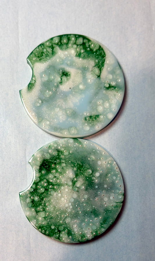 Car Coasters- Green & Blue