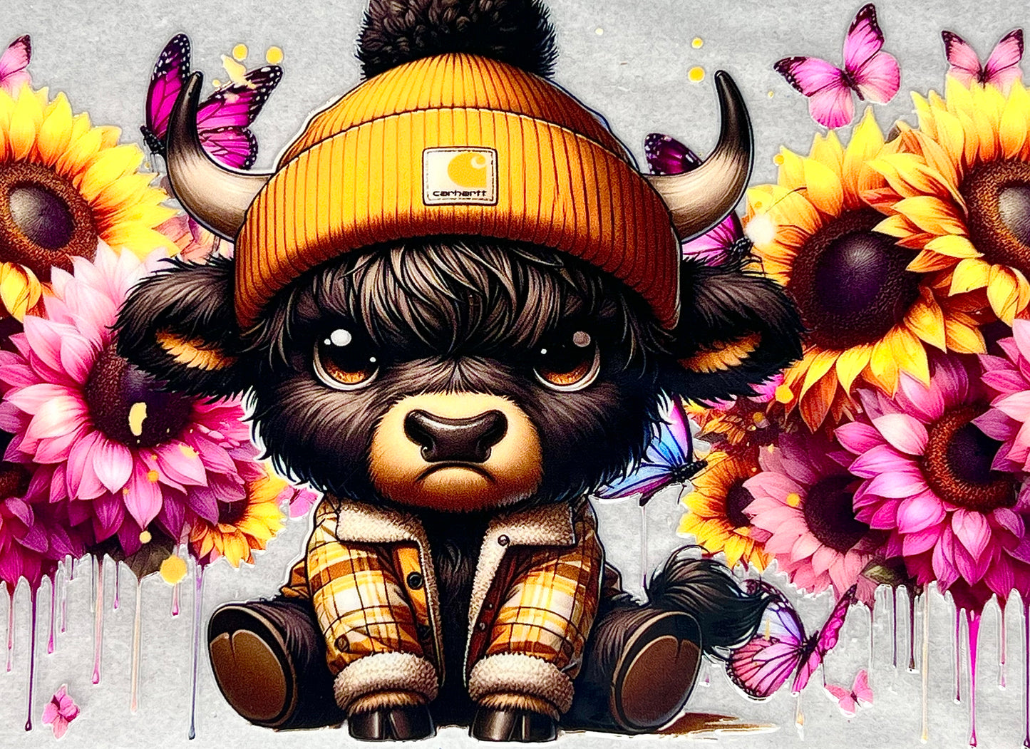 Cowhartt- Yellow/Pink flowers