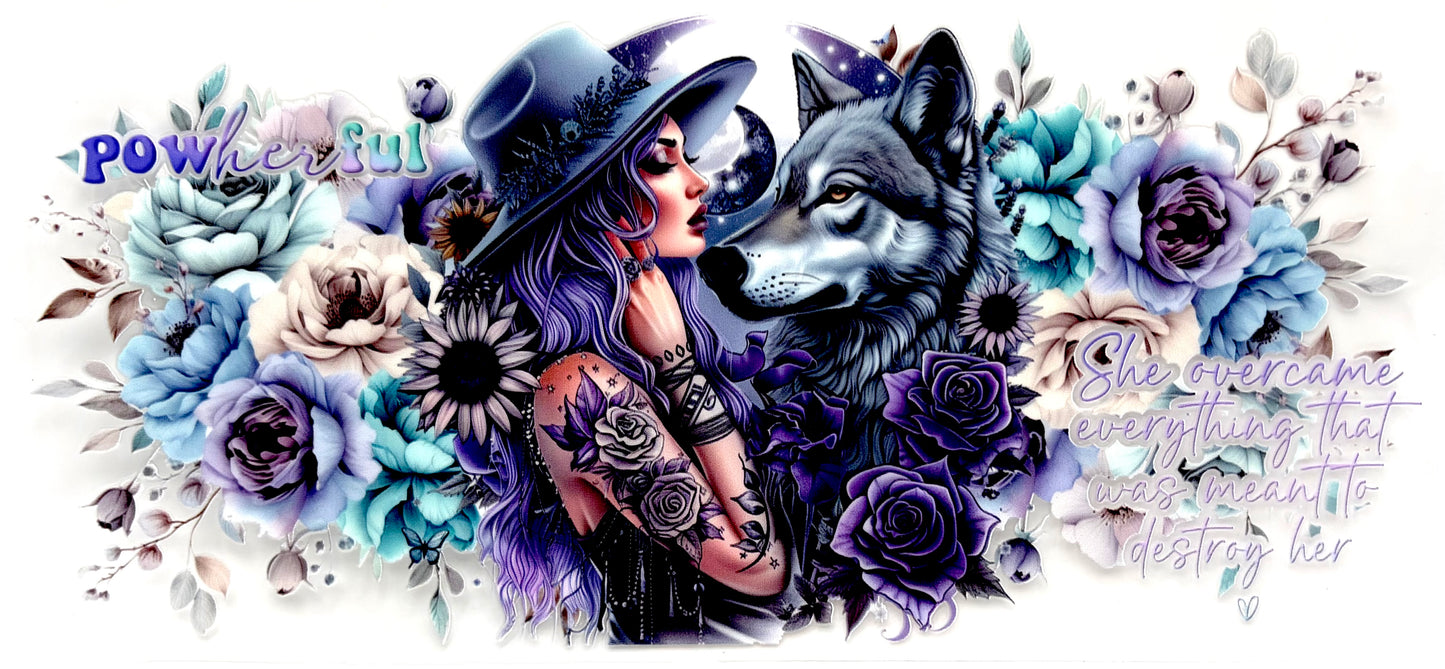 #0952 Tattoo Girly & wolf