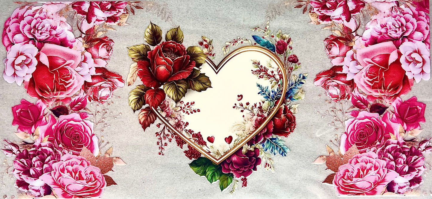 #0103 Floral heart- red