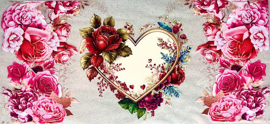 #0103 Floral heart- red