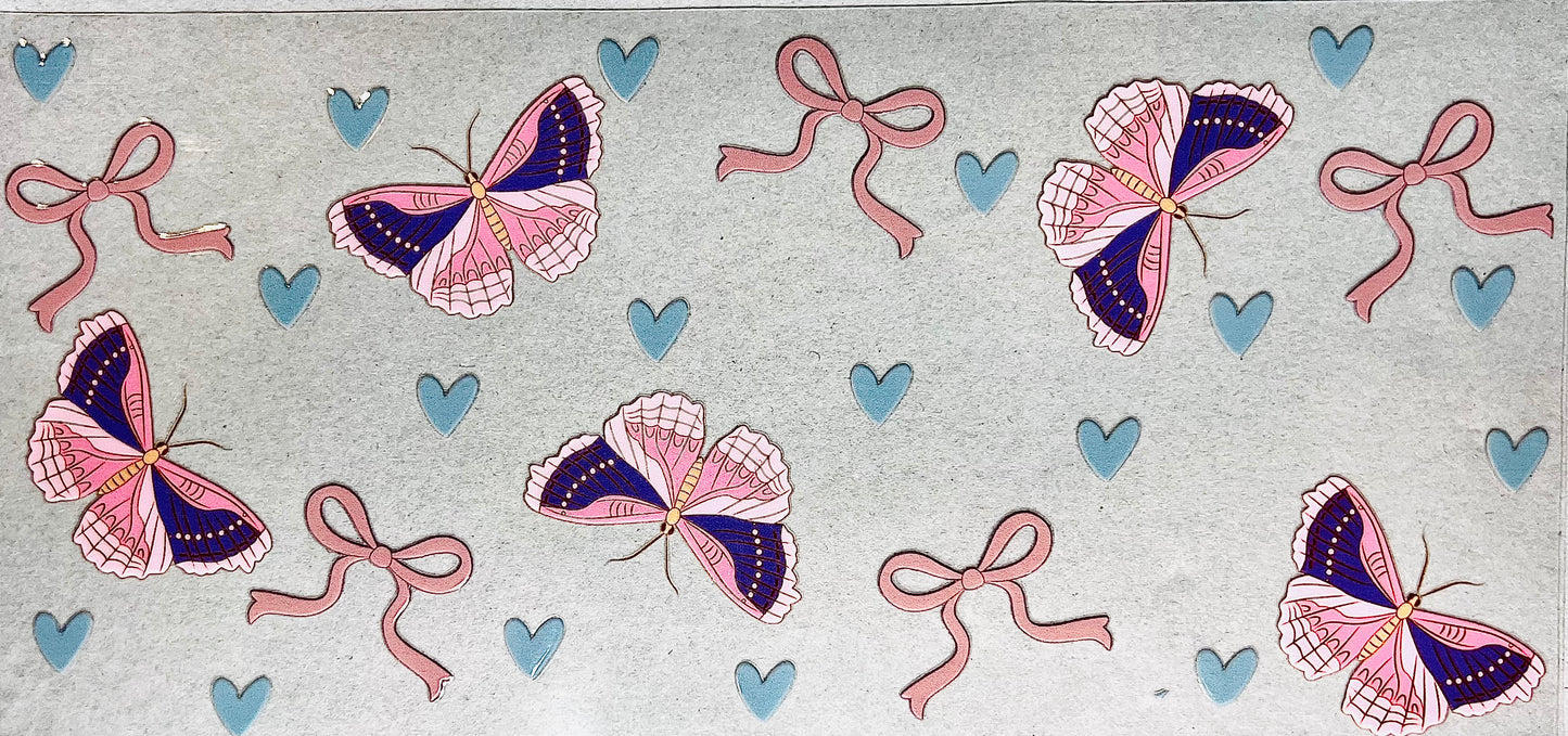 #0158 Butterflies and Bows- Pink and Purple