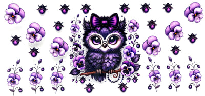 #0869 Purple owl ￼
