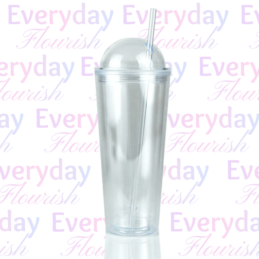 22oz Customizable Acrylic Dome Lid Snow Globe Tumbler
