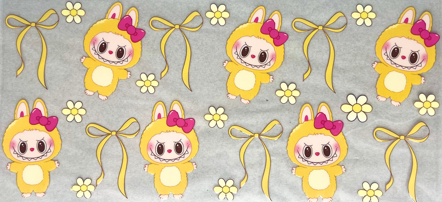 #0091 Ląbubu with Butterflies and Bows- yellow