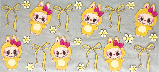 #0091 Ląbubu with Butterflies and Bows- yellow