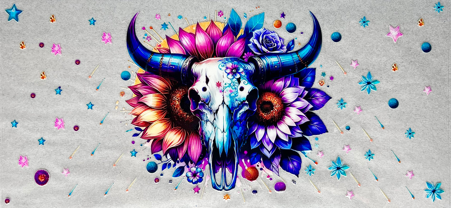 #0062 Cow Skull with flowers- 1