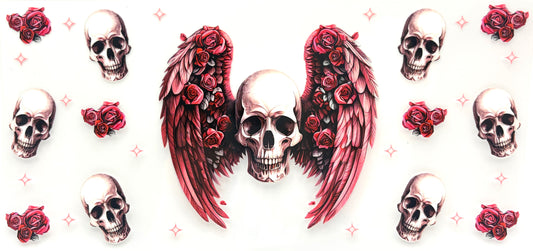#0707 Skull with  Wings- 1