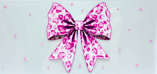#0710 Leopard Bow- Pink