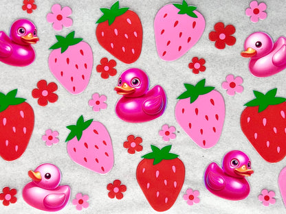 #0082 Pink Ducky and Strawberries