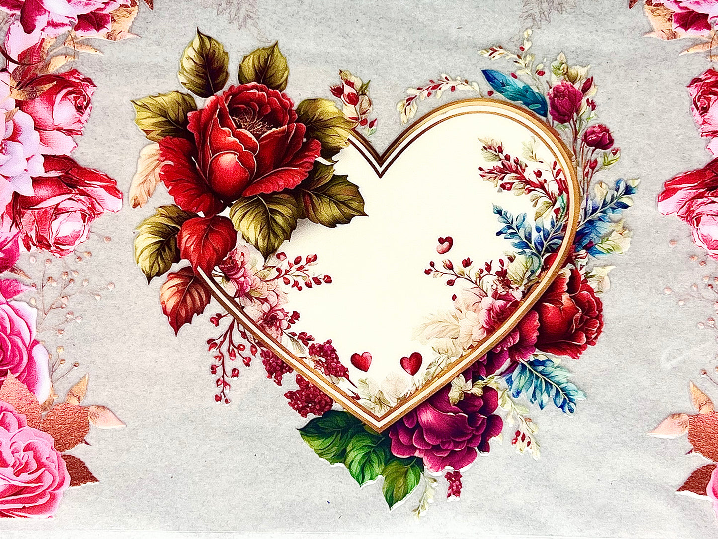 #0103 Floral heart- red