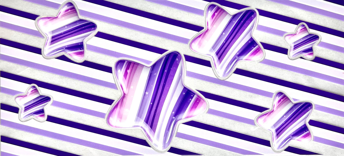 #0748 Stars- Purple Stripes