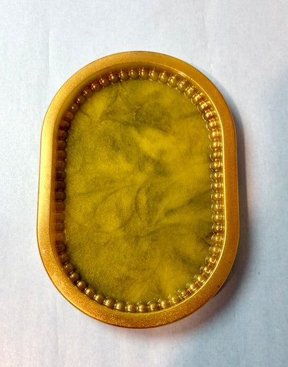 Sunflower Inspired Beaded Tray (6.4x4.6x0.7)