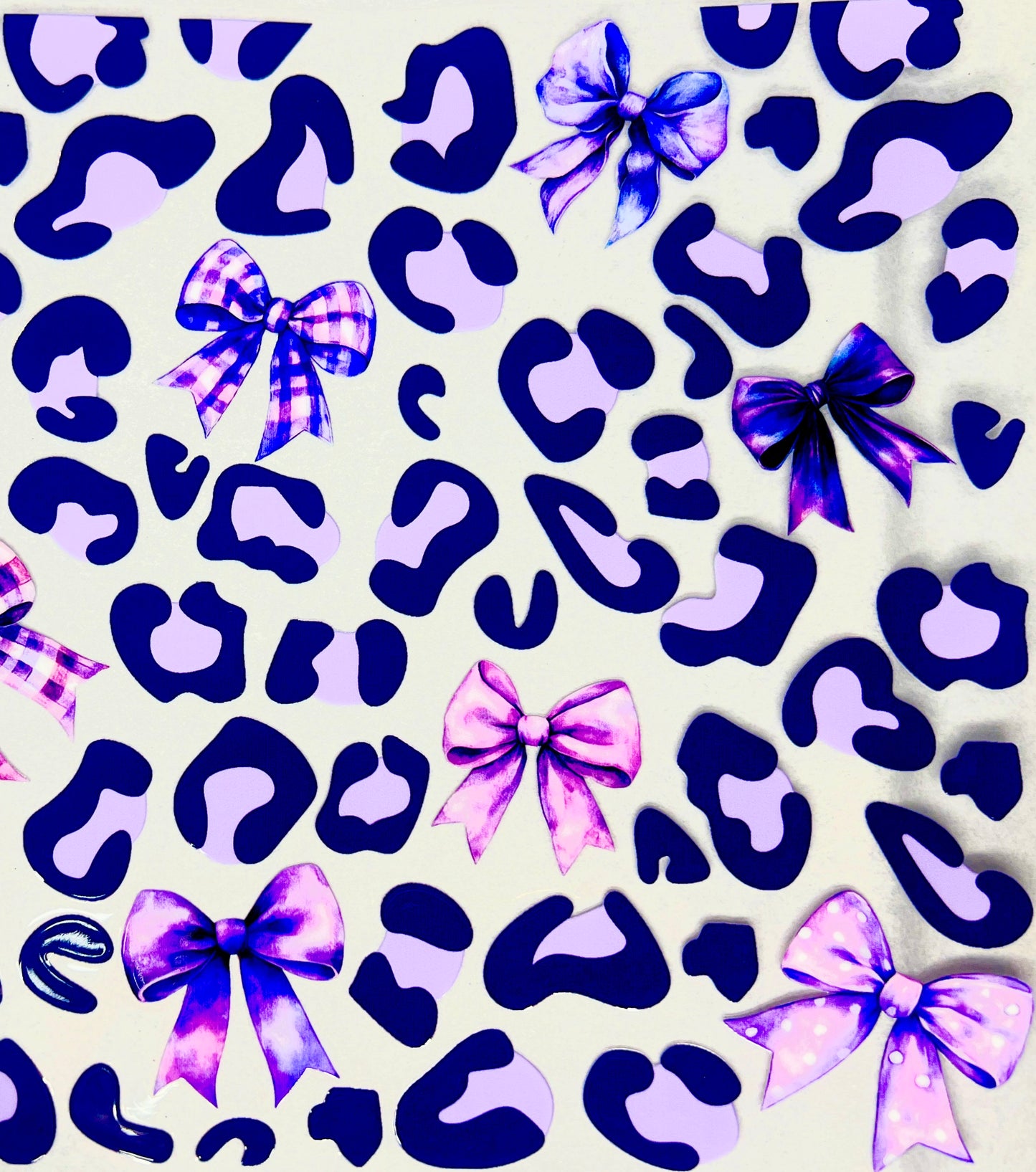 Bows and Leopard print- Purple 20oz