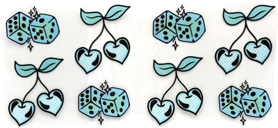 #1040 Cherries and Dice - Teal