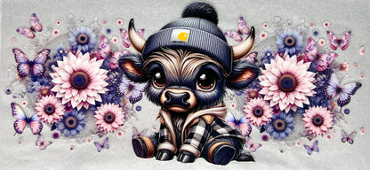 Cowhartt- Gray/Pink flowers