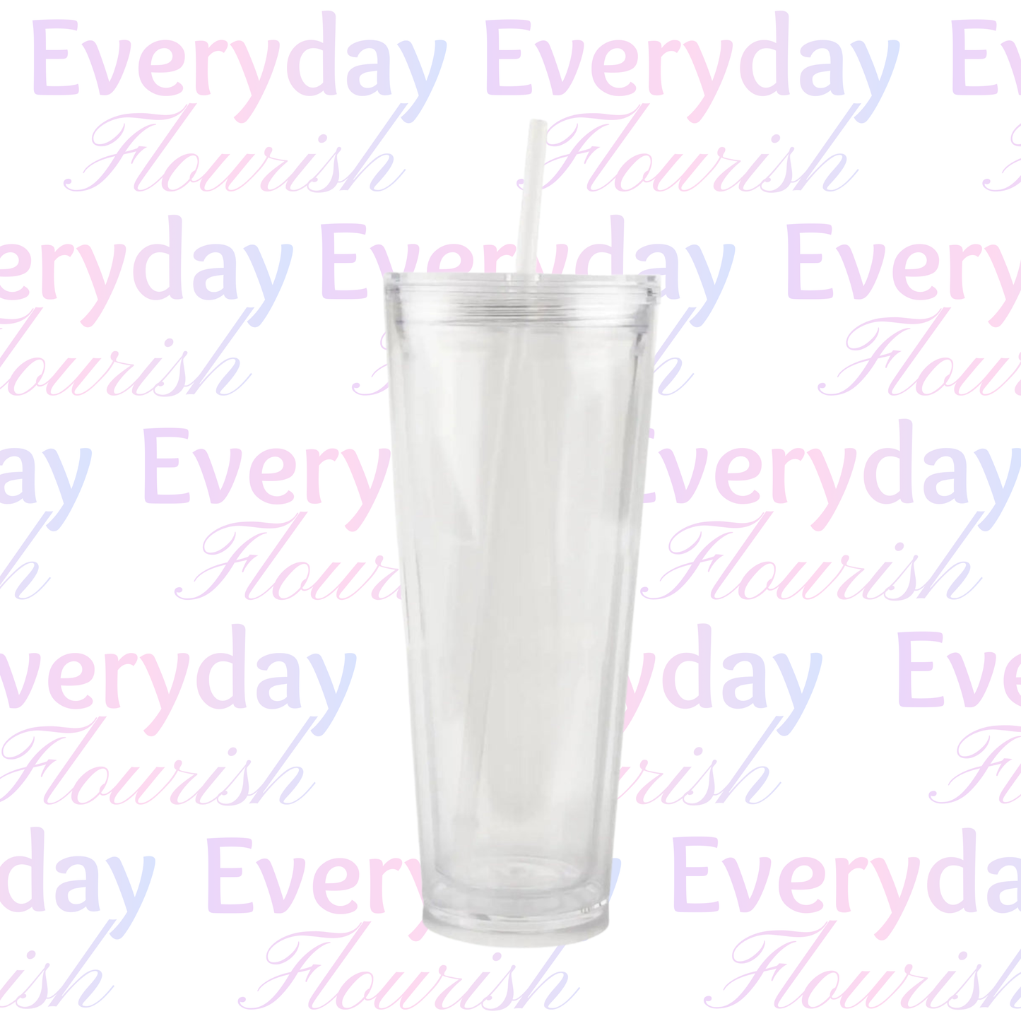 24oz Customizable Acrylic Snow Globe Tapered Tumbler