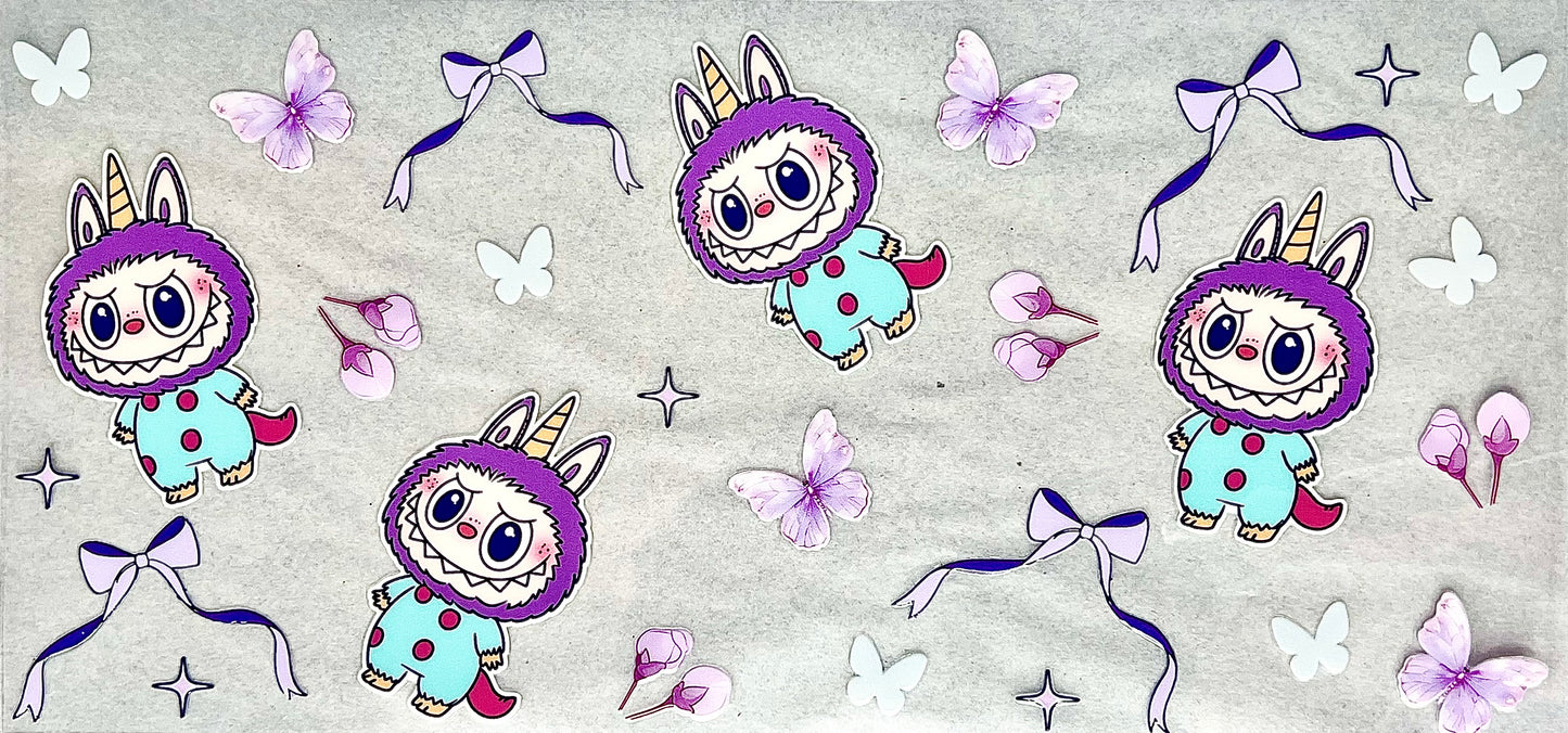 #0092 Ląbubu with Butterflies and Bows- purple