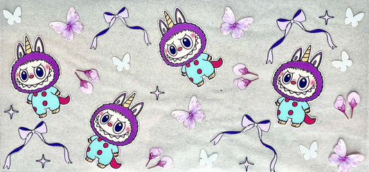 #0092 Ląbubu with Butterflies and Bows- purple