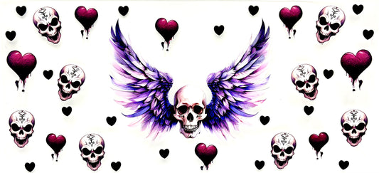 #0708 Skull with  Wings- 2