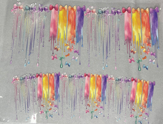 Bows with rainbow drips- 40oz