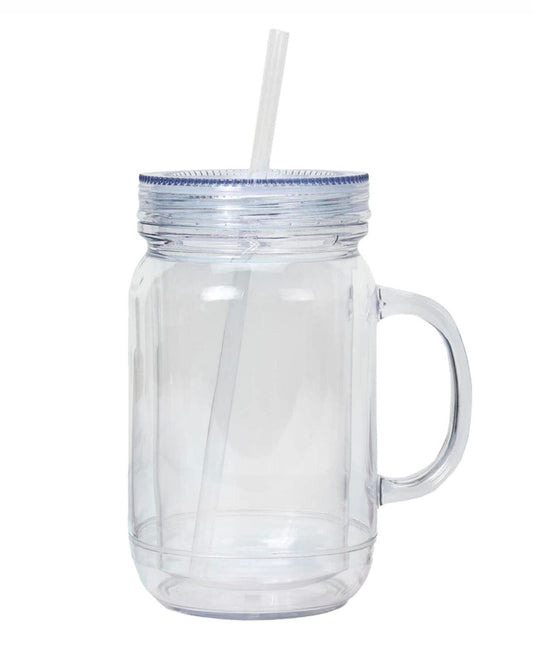 20oz Customizable Mason Style Snow Globe Cup with Handle