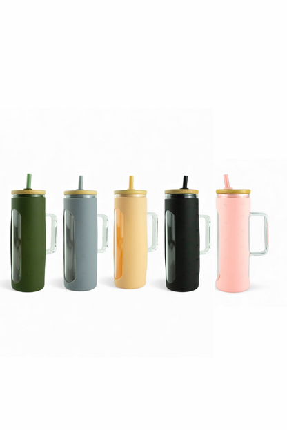 20oz Glass Skinny Tumbler with handle (non-snow globe)